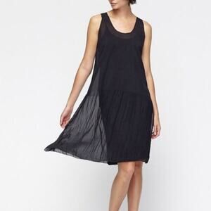 Eileen Fischer Sheer Silk Chiffon Tank Tunic Dress
